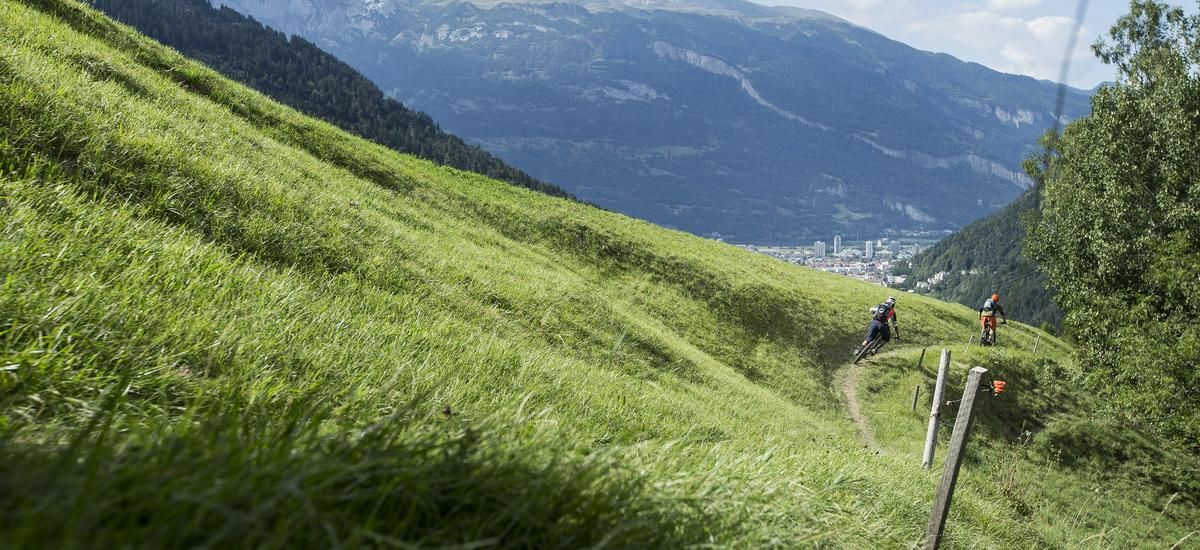 Trail in Passugg mit Blick auf Chur