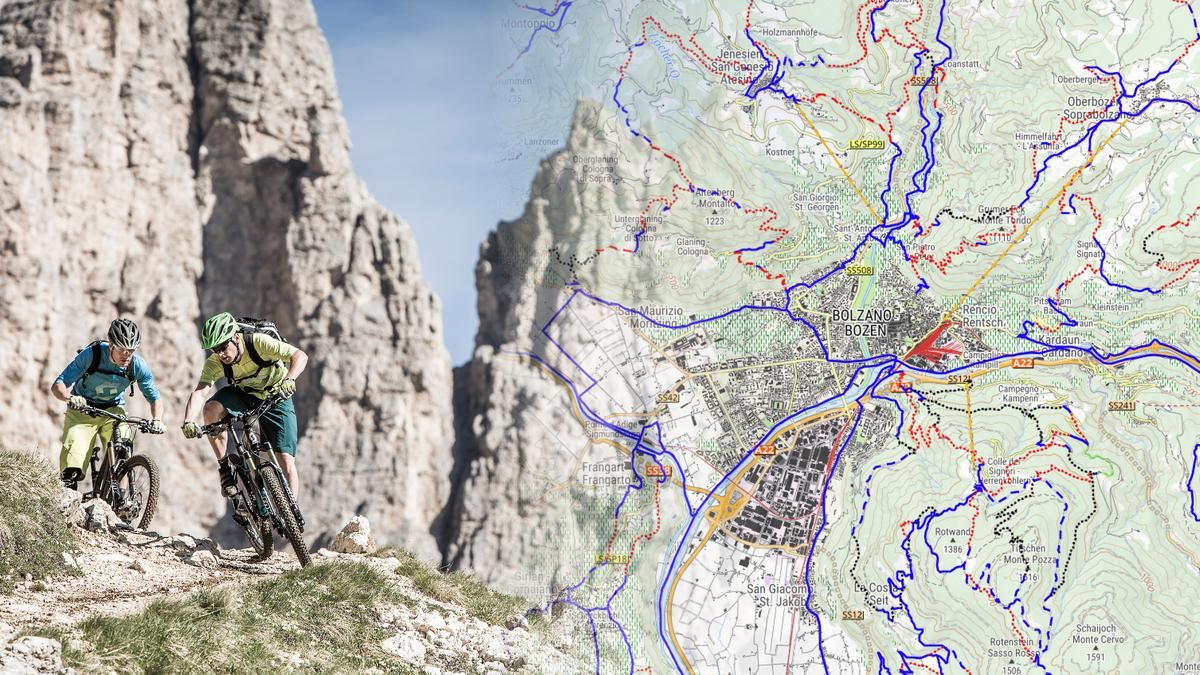 Singletrail-Map-Erweiterung auf die Dolomiten