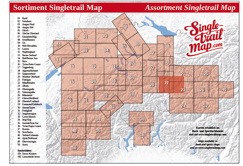 Singletrail Map 102 Sortimentsübersicht