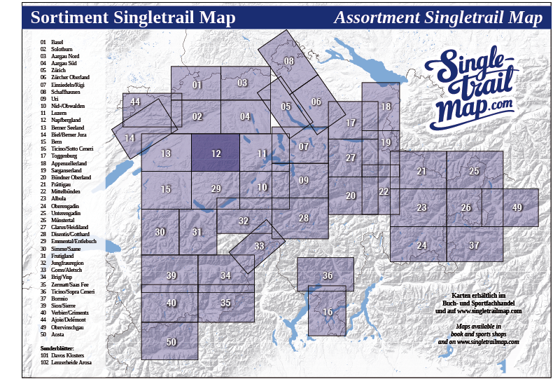 Singletrail Map 012 Sortimentsübersicht