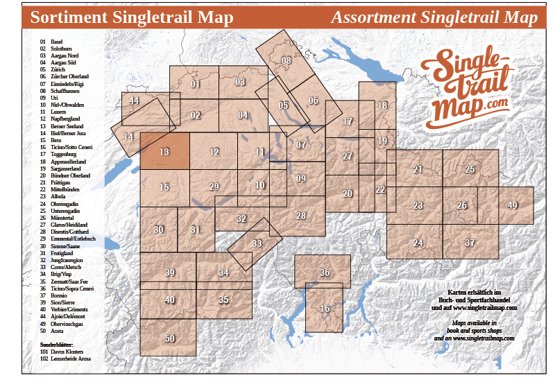 Singletrail Map 013 Sortimentsübersicht