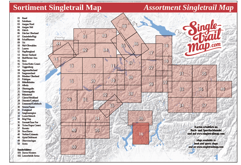 Singletrail Map 016 Sortimentsübersicht