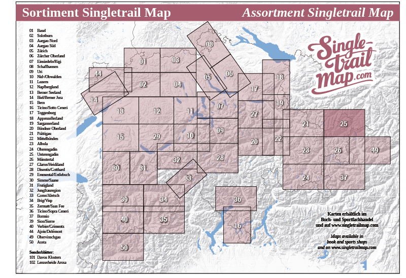 Singletrail Map 025 Sortimentsübersicht