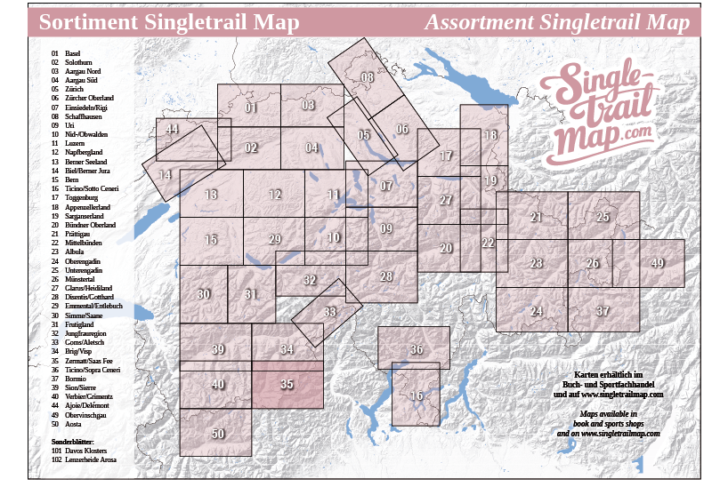 Singletrail Map 035 Sortimentsübersicht