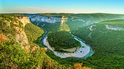 Ardèche Panorama Fluss