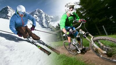 Skifahrer versus Biker